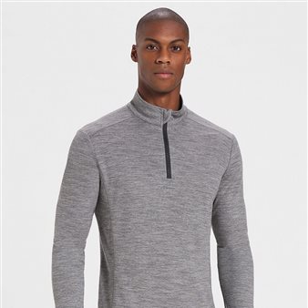 M's Mesh Half Zip Ls C.o. - Castor